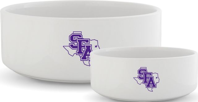 Stephen F Austin Ceramic Dog Bowl SFA Primary Athletics Mark - ONLINE ONLY