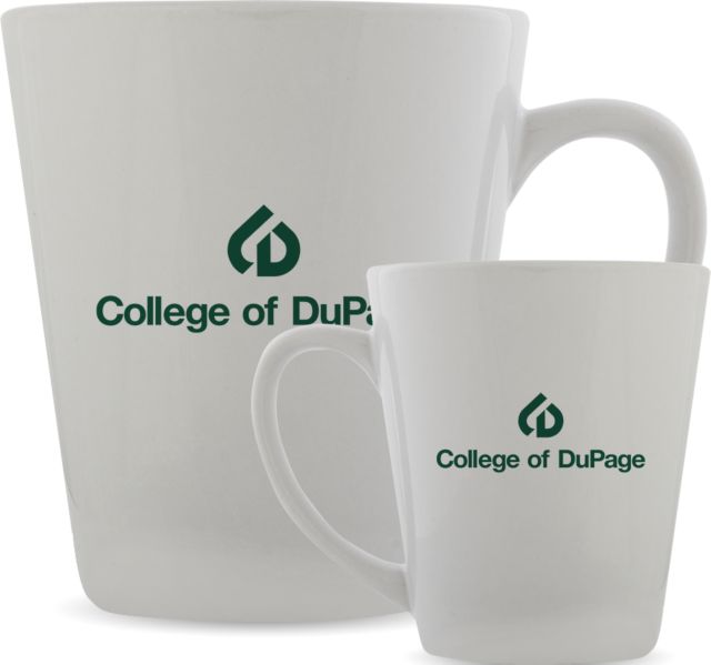 DuPage Full Color Latte Mug 12oz College of DuPage Stacked - ONLINE ONLY