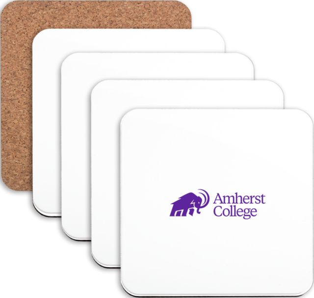 Amherst College Hardboard Coaster w/Cork Backing 4/set Mammoth Amherst College Lock Up - ONLINE ONLY