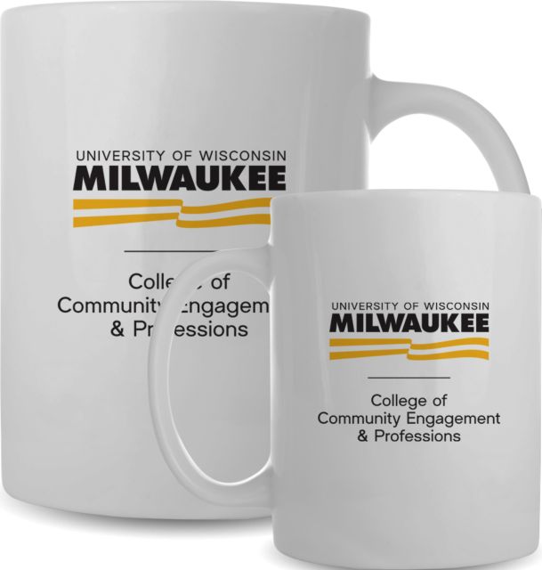 Wisconsin Milwaukee Full Color Mug 15oz UWM College of Community Engagement and Professions Condensed Mark - ONLINE ONLY