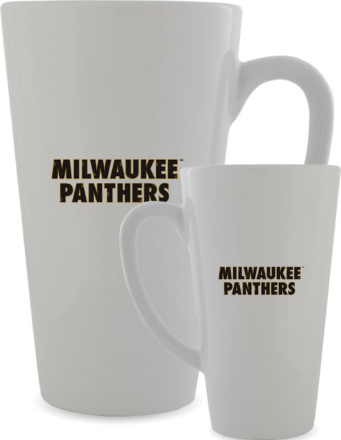 Wisconsin Milwaukee Full Color Latte Mug 17oz University of Wisconsin Milwaukee Panthers Wordmark Stacked - ONLINE ONLY