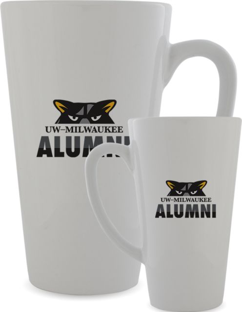 Wisconsin Milwaukee Full Color Latte Mug 17oz UW Milwaukee Top Half Panther Face Alumni - ONLINE ONLY