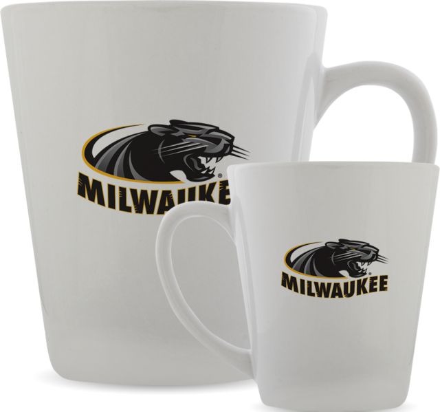 Wisconsin Milwaukee Full Color Latte Mug 12oz University of Wisconsin Milwaukee Panther Head Primary Mark - ONLINE ONLY