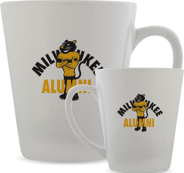 Wisconsin Milwaukee Full Color Latte Mug 12oz Milwaukee Alumni Full Body Panther - ONLINE ONLY