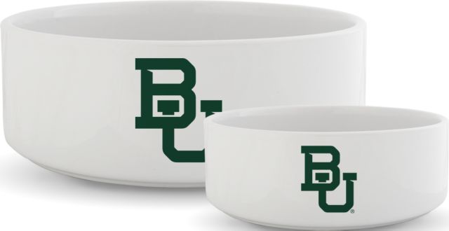 Baylor Ceramic Dog Bowl Interlocking BU - ONLINE ONLY
