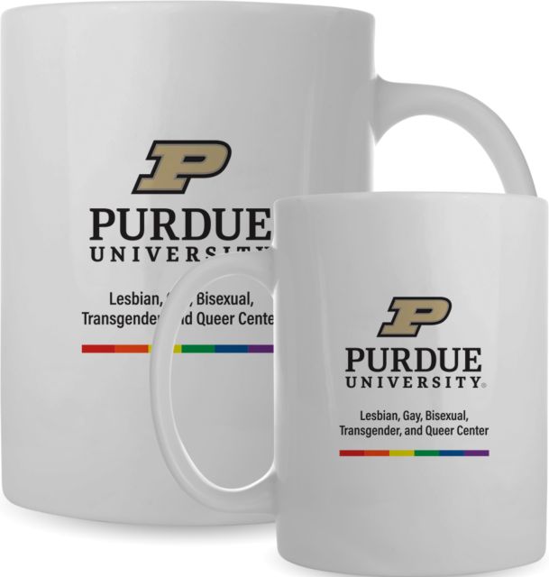Purdue Full Color Mug 15oz Purdue - LGBTQ Center Full Vertical Logo - ONLINE ONLY