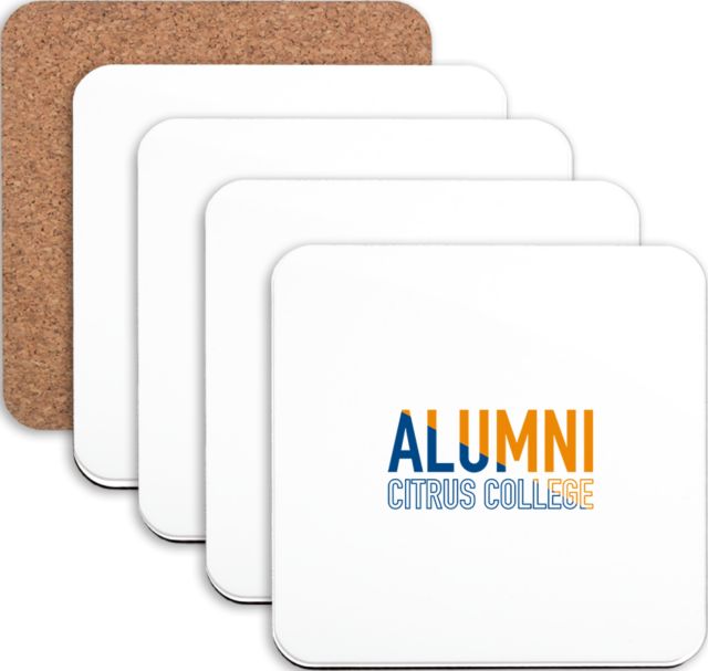 Citrus College Hardboard Coaster w/Cork Backing 4/set Citrus College - Alumni Two Tone - ONLINE ONLY
