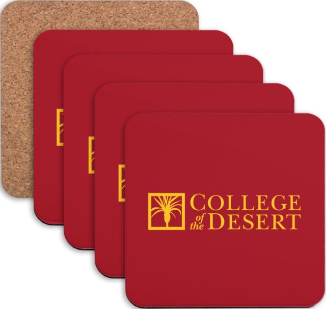 College of the Desert Hardboard Coaster w/Cork Backing 4/set College of the Desert - ONLINE ONLY