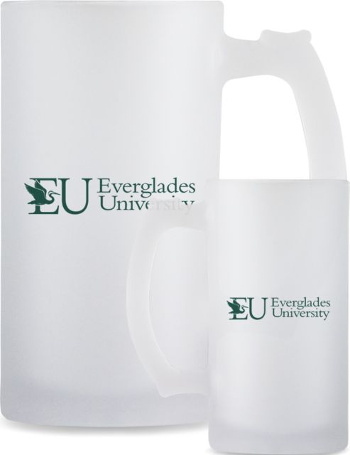 Everglades University® Full Color Decorative Frosted Glass Mug 16oz Everglades University Primary - ONLINE ONLY