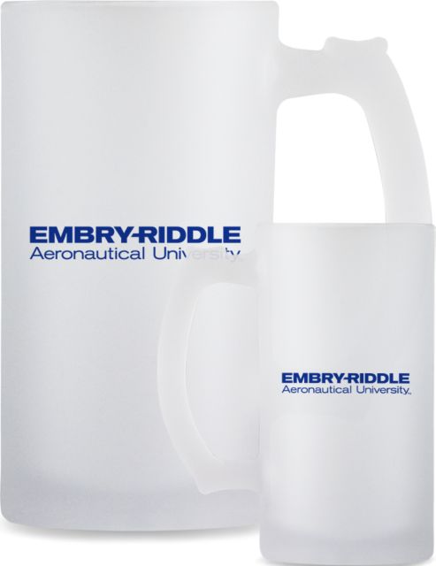 Embry Riddle Prescott Full Color Decorative Frosted Glass Mug 16oz University Mark - ONLINE ONLY