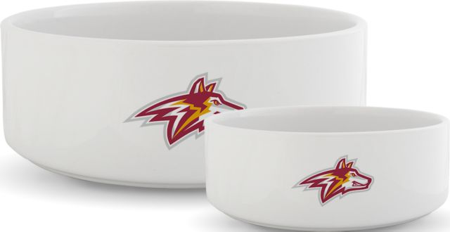 Alvernia Ceramic Dog Bowl Golden Wolf Head - ONLINE ONLY