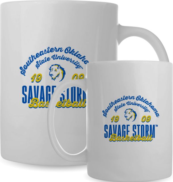 Southeastern Oklahoma State Full Color Mug 15oz Savage Storm Basketball - ONLINE ONLY