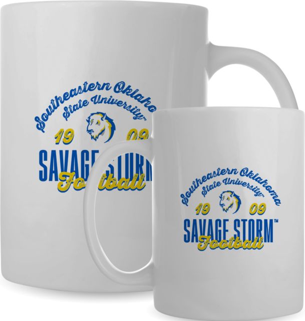 Southeastern Oklahoma State Full Color Mug 15oz Savage Storm Football - ONLINE ONLY