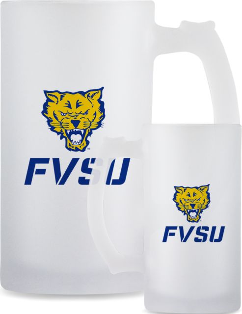 Fort Valley State Full Color Decorative Frosted Glass Mug 16oz Primary Mark - ONLINE ONLY