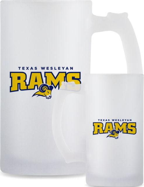 Texas Wesleyan Full Color Decorative Frosted Glass Mug 16oz Primary Mark - ONLINE ONLY