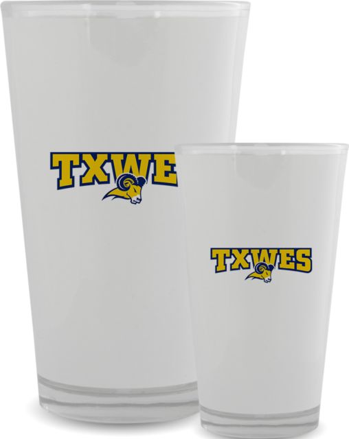 Texas Wesleyan Full Color Glass 17oz Secondary Mark - ONLINE ONLY