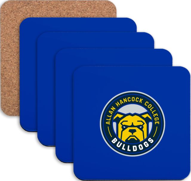Allan Hancock Hardboard Coaster w/Cork Backing 4/set Allan Hancock College Bulldogs Circle Mark - ONLINE ONLY