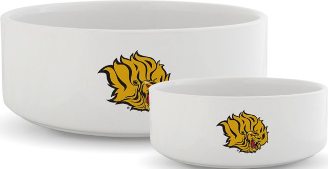 Arkansas Pine Bluff Ceramic Dog Bowl Golden Lion Head - ONLINE ONLY