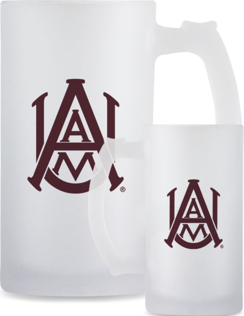 Alabama AandM Full Color Decorative Frosted Glass Mug 16oz Primary Mark - ONLINE ONLY