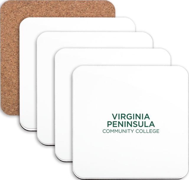 Virginia Peninsula Hardboard Coaster w/Cork Backing 4/set Virginia Peninsula Community College Stacked - ONLINE ONLY