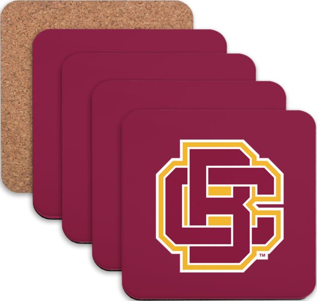 Bethune Cookman Hardboard Coaster w/Cork Backing 4/set Primary Mark - ONLINE ONLY