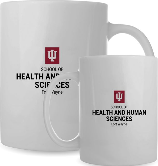 Indiana Full Color Mug 15oz IU Fort Wayne School of Health and Human Sciences Stacked - ONLINE ONLY