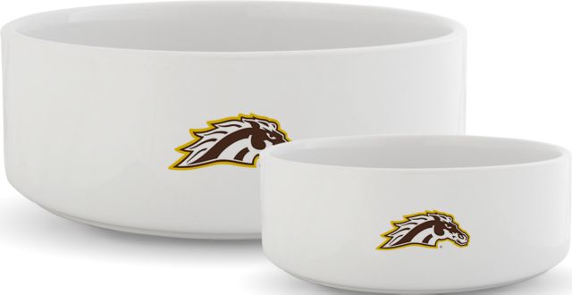 Western Michigan Ceramic Dog Bowl WMU Bronco Head Mascot - ONLINE ONLY