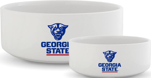 Georgia State Ceramic Dog Bowl Primary Logo - ONLINE ONLY
