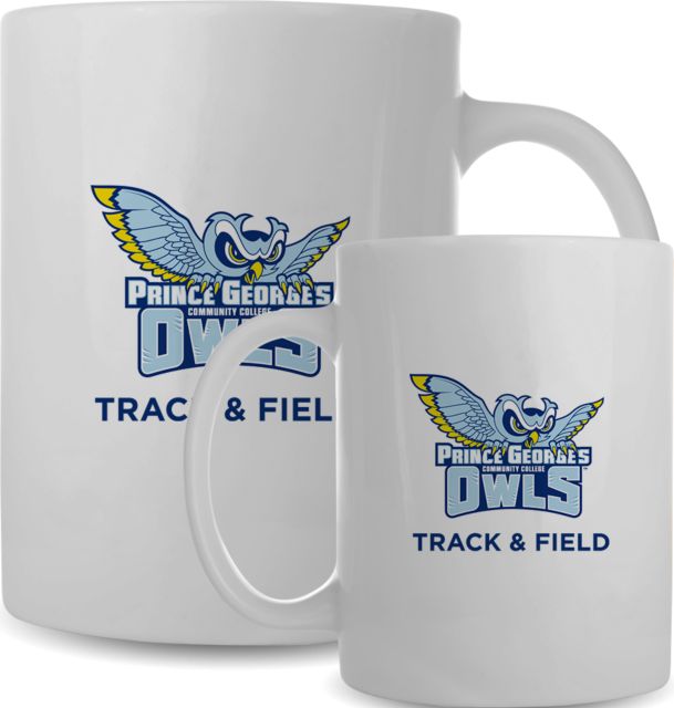Prince George Full Color Mug 15oz Prince Georges Community College Owls Track and Field - ONLINE ONLY
