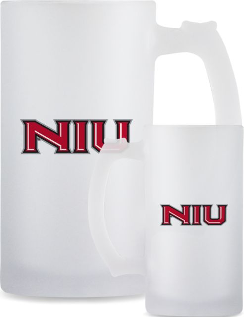 Northern Illinois Full Color Decorative Frosted Glass Mug 16oz Primary Wordmark - ONLINE ONLY