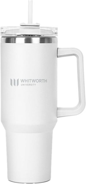 Whitworth Hippo Mug & Straw Lid with Twist Closure 40 oz Whitworth University Primark Mark Engraved - ONLINE ONLY