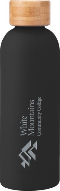 White Mountains Blair Stainless Bottle w/ Bamboo Lid 17 oz Mountains Community College Logo Engraved - ONLINE ONLY