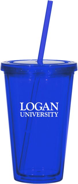Logan Madison Double Wall Tumbler w/Straw 16oz Primary Stacked - ONLINE ONLY