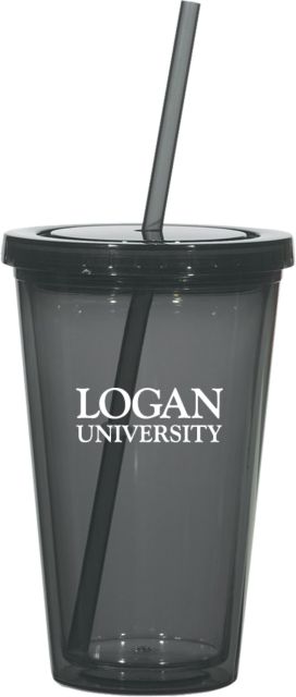 Logan Madison Double Wall Tumbler w/Straw 16oz Primary Stacked - ONLINE ONLY