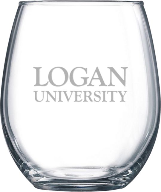 Logan Libbey Stemless Glass 17oz Primary Stacked Engraved - ONLINE ONLY