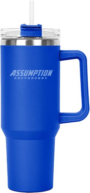Assumption Hippo Mug & Straw Lid with Twist Closure 40 oz Assumption University Greyhound Wordmark Engraved - ONLINE ONLY