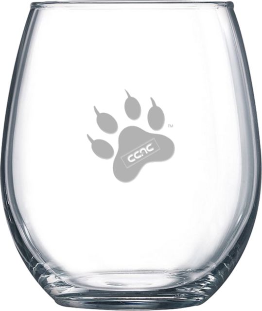CCAC Libbey Stemless Glass 17oz Paw Print Engraved - ONLINE ONLY