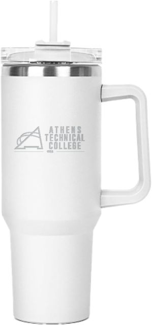 Athens Technical Hippo Mug & Straw Lid with Twist Closure 40 oz Athens Technical College Engraved - ONLINE ONLY