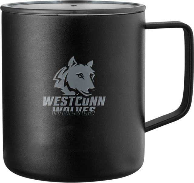 Western Connecticut Rover Camp Vacuum Insulated Mug 14oz Westconn Wolves Athletic Mark Engraved - ONLINE ONLY