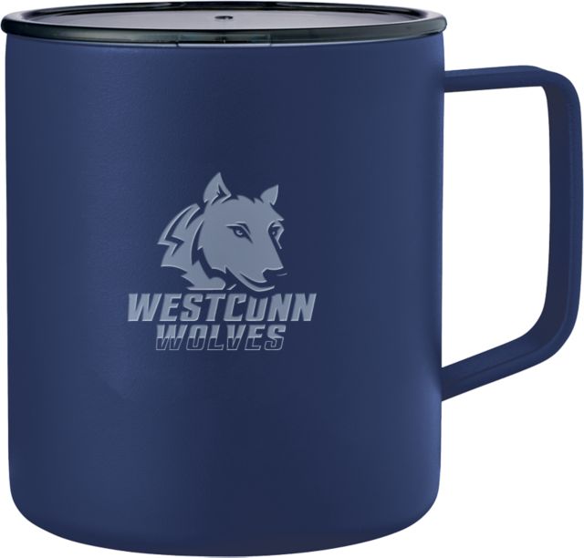 Western Connecticut Rover Camp Vacuum Insulated Mug 14oz Westconn Wolves Athletic Mark Engraved - ONLINE ONLY