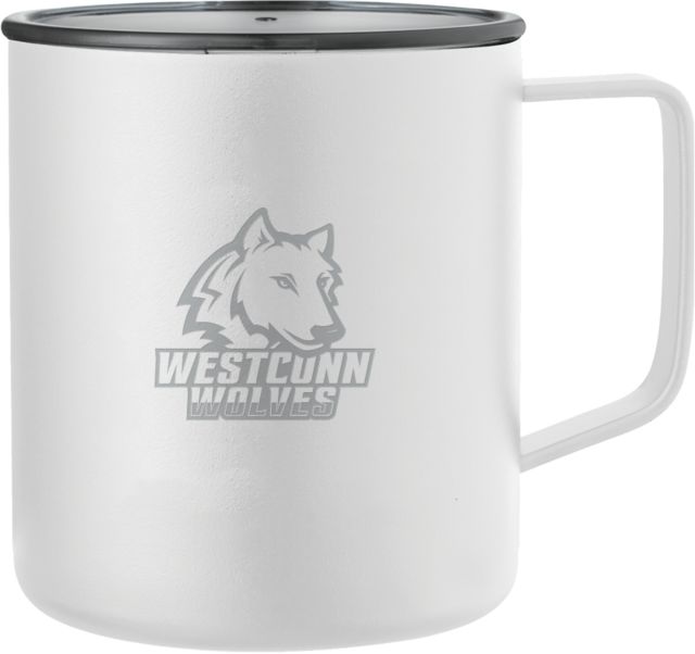 Western Connecticut Rover Camp Vacuum Insulated Mug 14oz Westconn Wolves Athletic Mark Engraved - ONLINE ONLY