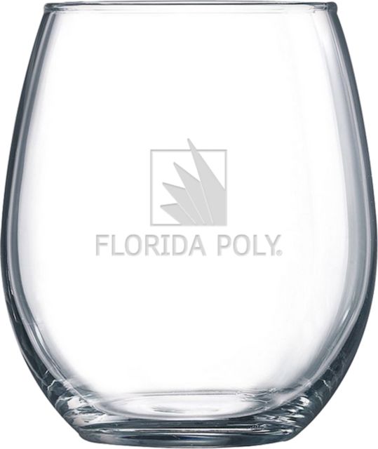 Florida Poly Univ Libbey Stemless Glass 17oz Florida Poly - 1 Color Engraved - ONLINE ONLY
