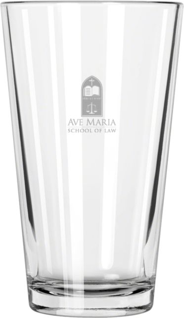 Ave Maria Law Libbey Pint Glass 16oz Ave Maria School of Law Logo Stacked Engraved - ONLINE ONLY