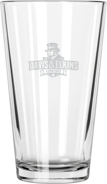 Davis & Elkins Libbey Pint Glass 16oz Primary Mark  Engraved - ONLINE ONLY