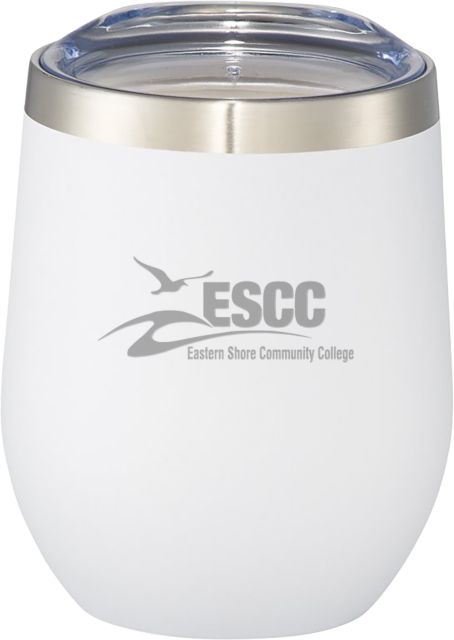 ESCC Corzo Vacuum Insulated White Cup 12oz Primary Logo Engraved - ONLINE ONLY
