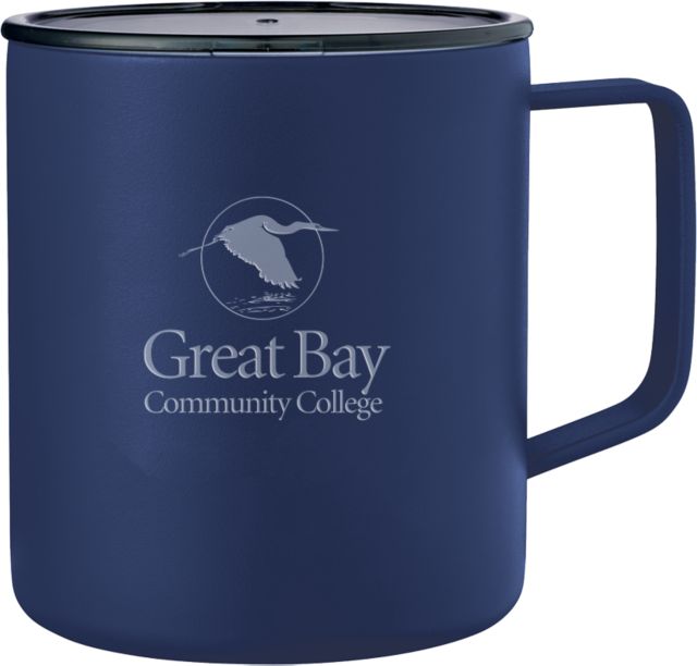 Great Bay CC Rover Camp Vacuum Insulated Mug 14oz Great Bay Community College Wordmark Stacked Engraved - ONLINE ONLY