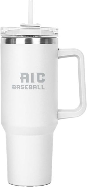 American International Hippo Mug & Straw Lid with Twist Closure 40 oz AIC Baseball Engraved - ONLINE ONLY