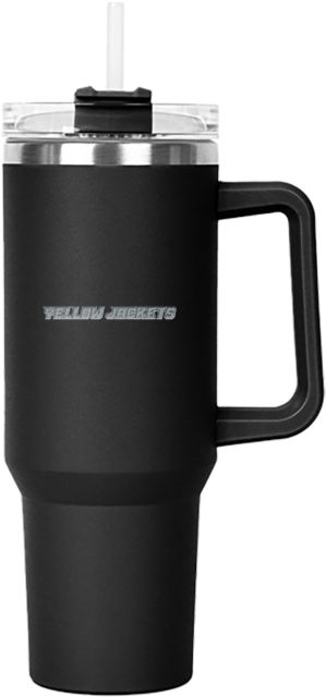 American International Hippo Mug & Straw Lid with Twist Closure 40 oz Yellow Jackets Wordmark Flat Engraved - ONLINE ONLY