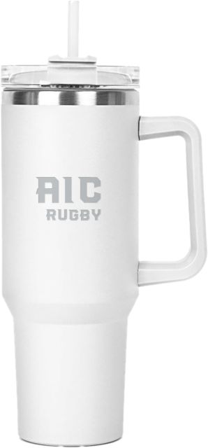 American International Hippo Mug & Straw Lid with Twist Closure 40 oz AIC Rugby Engraved - ONLINE ONLY