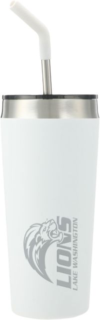 Lake Washington Faye Vacuum Tumbler w/ Stainless Straw 20 oz Lake Washington Mascot Mark Engraved - ONLINE ONLY